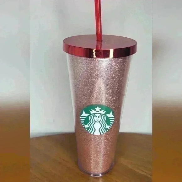 Starbucks Christmas 2014 Glitter Red Cold Cup with Straw - Picture 1 of 5